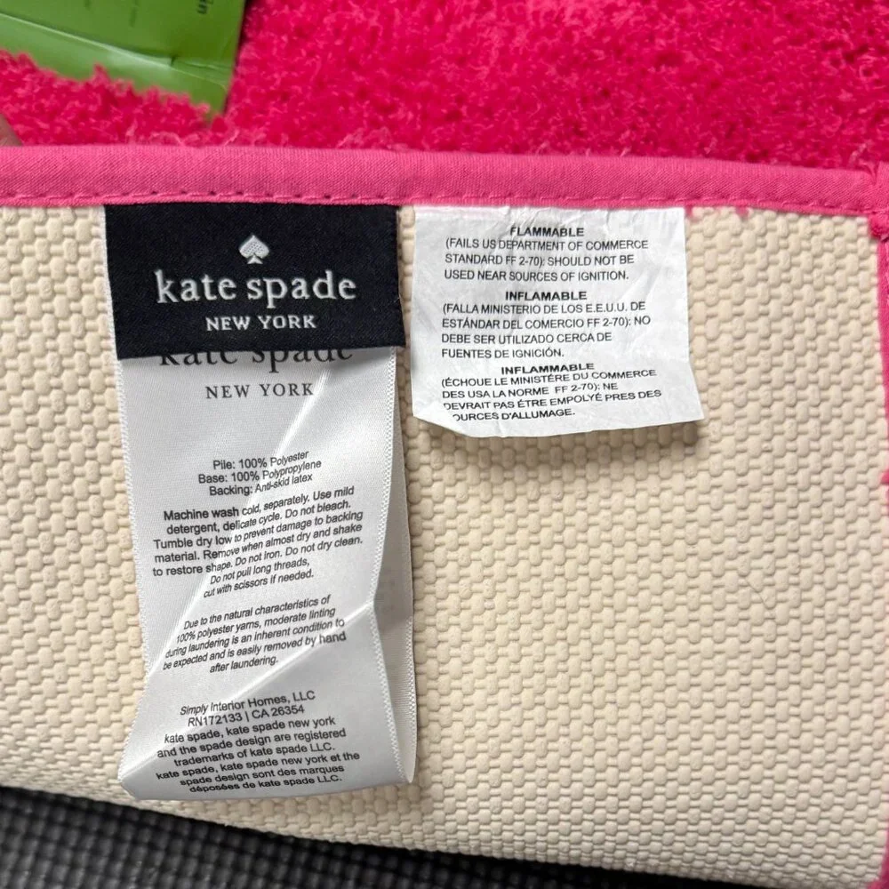 20 x 32 Kate Spade Snap Dragon Pink Fuchsia Bath Rug Mat Fuzzy Non Slip
